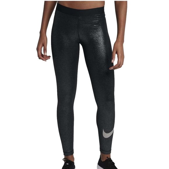 NWOT Nike Women's Pro Cool Gold Sparkle Training Tight Pants - Picture 4 of 11